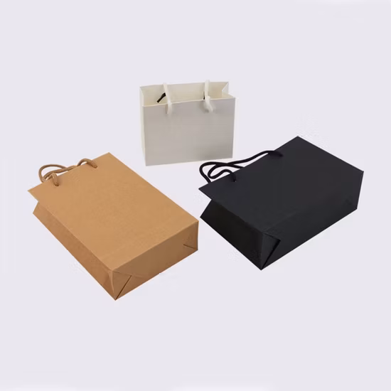 Impressão personalizada Vestuário de luxo Vestuário Sapato Máquina de embalagem Alça biodegradável Compras Sacos de papel para presente