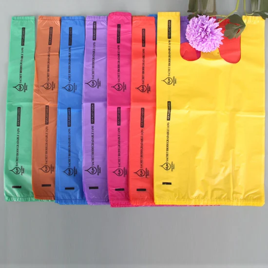 Sacolas de compras para camisetas de plástico HDPE estampadas coloridas