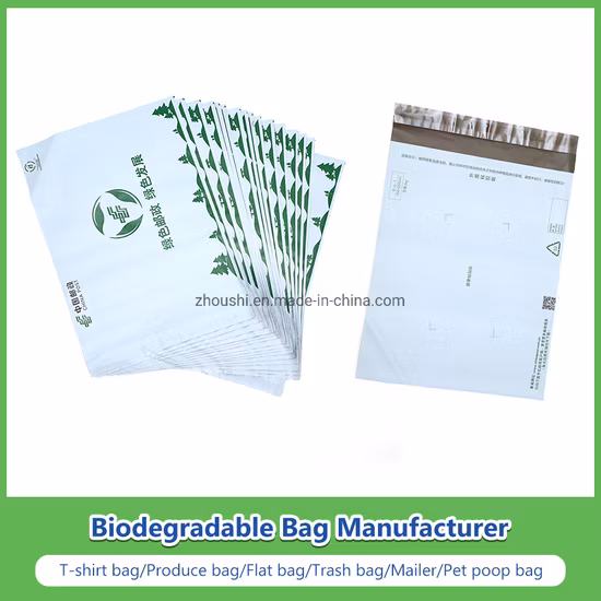 PLA+Pbat/amido de milho biodegradável e compostável Compras/lixo/correio/carteiro poli/zip-lock/camiseta/cocô de cachorro/pano/fábrica de sacolas plásticas de mão plana