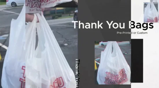 Atacado descartável personalizado para viagem supermercado à prova d'água para compras embalagem de alimentos plástico camiseta colete saco de enrolar para lojas